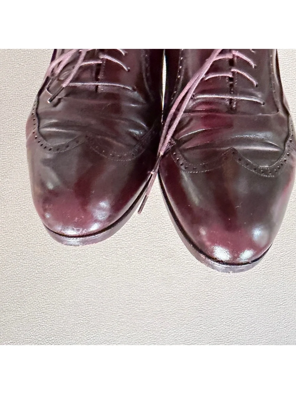 Men’s Bally Burgundy Leather Wingtip Oxford Shoes Size 7.5